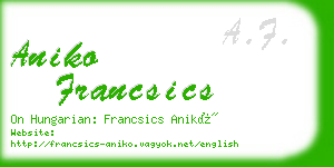 aniko francsics business card